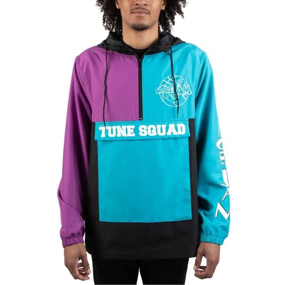 Space Jam Tune Squad Windbreaker Hoodie Men’s S Black VTG Style GVC - Picture 1 of 10